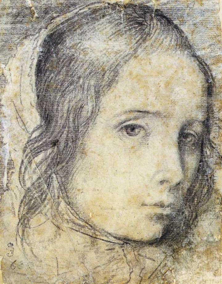 Head of a Girl painting - Diego Rodriguez de Silva Velazquez Head of a Girl art painting